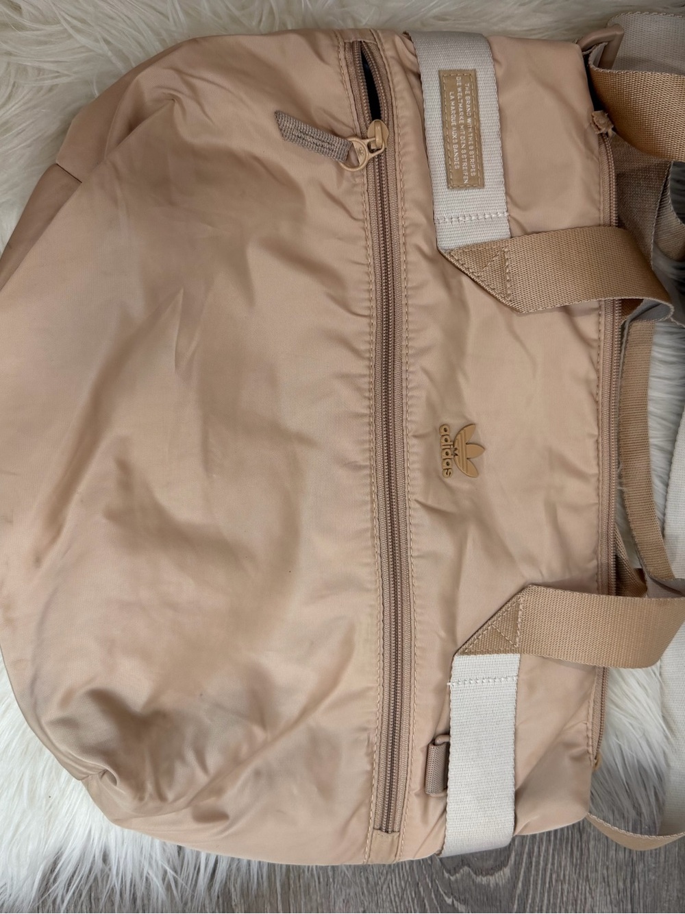 adidas Beige Nylon Tote with Top Handles - Picture 3 of 3